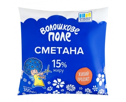 Сметана 15%ж. 350 г. ВОЛОШКОВЕ ПОЛЕ