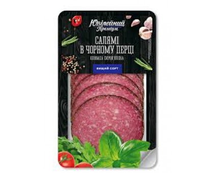 Ковбаса с/в Салямі в Чорному перціі в/г` 80г. ЮВІЛЕЙНИЙ