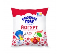 Йогурт Вишня-Черешня 3,2%  0,400л. плівка ВОЛОШКОВЕ ПОЛЕ