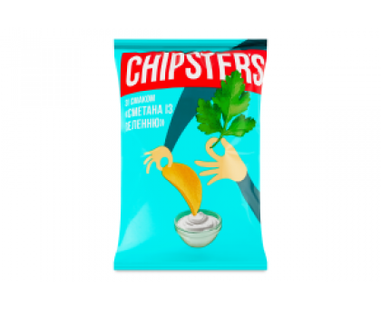 Чіпси CHIPSTERS Сметана та зелень 110г.