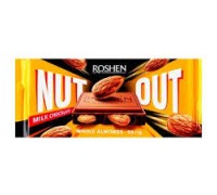 Шоколад ROSHEN Nut молочний з цілим мигдалем 90г.