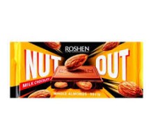 Шоколад ROSHEN Nut молочний з цілим мигдалем 90г.