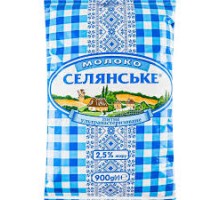 Молоко Селянське ультрапастеризоване 2,5% п/е  900г.