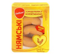 Сардельки Нямські з курятиною  в/г 300г. Глобино