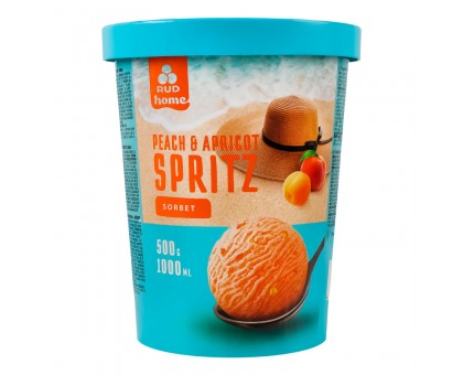 Морозиво СОРБЕТ ПЕРСИК-АБРИКОС SPRITZ  ВІДРО 500Г РУДЬ