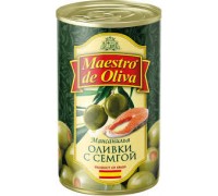 Консерви Олівки з Сьомгою 280г. Maestro de Oliva