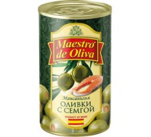 Консерви Олівки з Сьомгою 280г. Maestro de Oliva