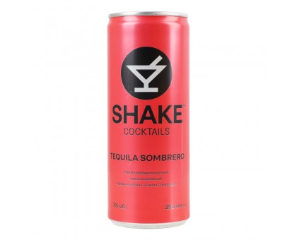 Слабоалкогольні напої SHAKE Tequila Sombrero 0,25л.