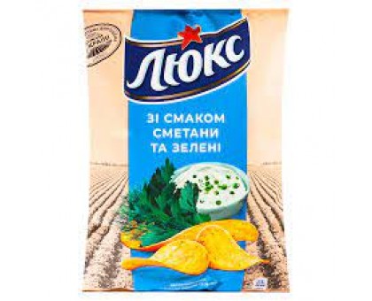 Чіпси ЛЮКС Сметана зелень 105г.