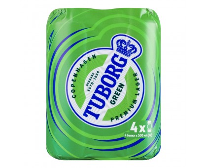Пиво TUBORG Світле 4* 0,5л. з/б