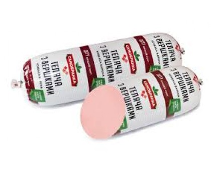 Ковбаса варена Теляча з Вершками  в/г` 400г. САМОБРАНКА