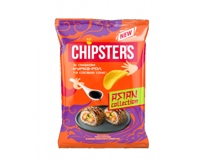Чіпси CHIPSTERS Курка- Рол та соевий соус  110г.