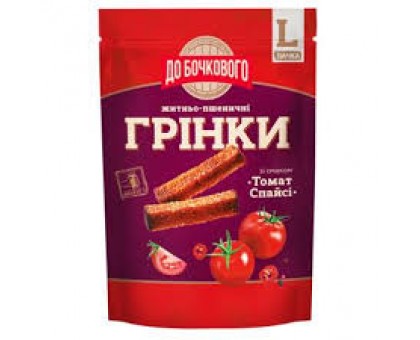 Грінки FLINT ДО БОЧКОВОГО грінкиі пшенично житні Томат Спайсі 120г.