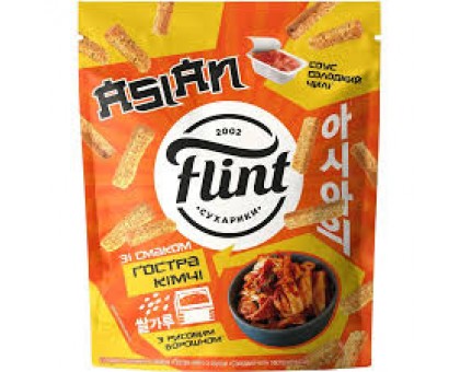 Сухарики FLINT Гостре кімчі з соусом Солодкий чілі 60г.