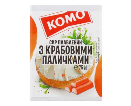 Сир плавлений З Крабовими Палочками 75 г. КОМО