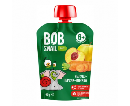Пюре фруктово-овочеве  “Яблуко-Персик-Морква” 90г BOB SNAIL