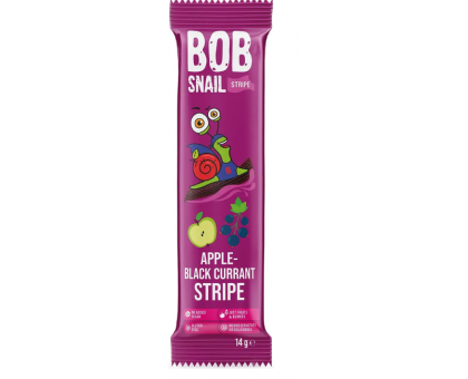 Фруктово-ягідна цукерка “Яблучно-Чорносмородиновий страйп” 14г BOB SNAIL