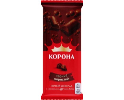 Шоколад КОРОНА Чорний пористий 80г.