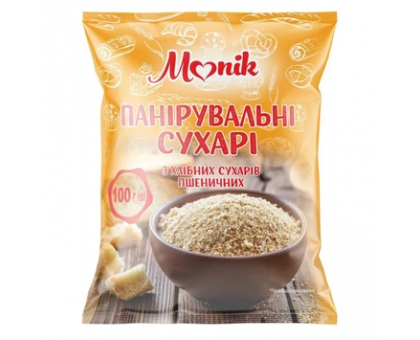 Панірувальні сухарі 100г. MONIK