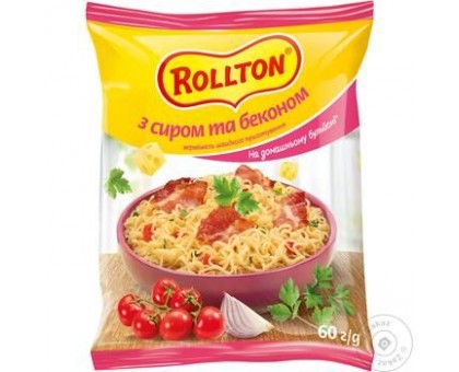 Макароні вироби ROLLTON Смак Сир та бекон 60г.