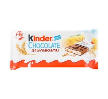 Шоколад KINDER Молочно-Злаковою начинкою 94г.