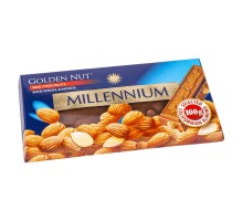 Шоколад MILLENNIUM GOLD Молочний з Цiлим Мiгдалем 100г.