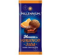 Шоколад MILLENNIUM MOUSSE Чорний Мусова Апельсинова нач. 135г.