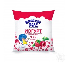 Йогурт Малиновий 3,2%  0,45л. плівка ВОЛОШКОВЕ ПОЛЕ