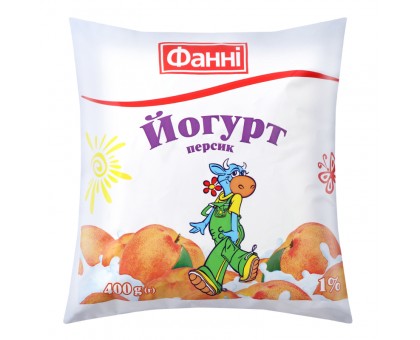 Йогурт Персик 1,0%  400г. п/е ФАННІ