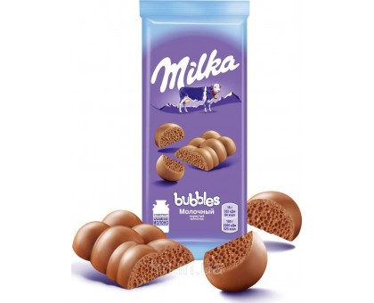 Шоколад MILKA Молочний Bubls 80г.