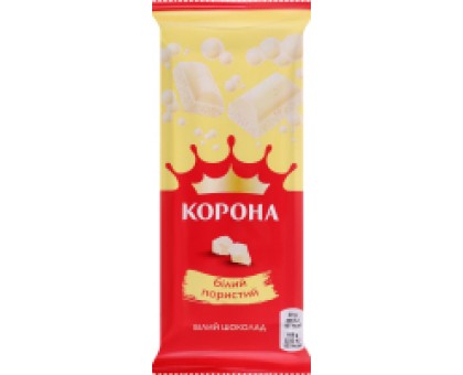 Шоколад КОРОНА Білий пористий 80г.