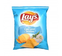 Чіпси LAYS Сметана та зелень 60 г.