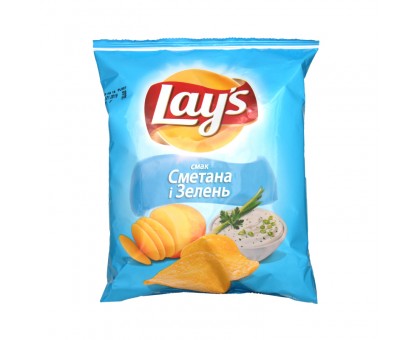 Чіпси LAYS Сметана та зелень 60 г.