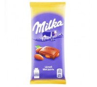 Шоколад MILKA Цілий Миндаль 90г.