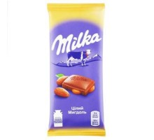 Шоколад MILKA Цілий Миндаль 90г.