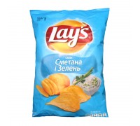 Чіпси LAYS Сметана та Зелень 120 г.