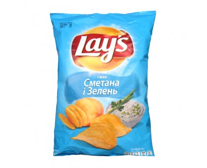 Чіпси LAYS Сметана та Зелень 120 г.