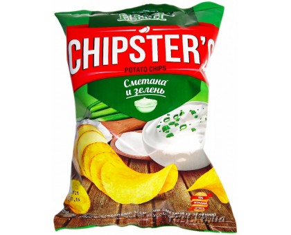 Чіпси CHIPSTERS Сметана та зелень 130г.