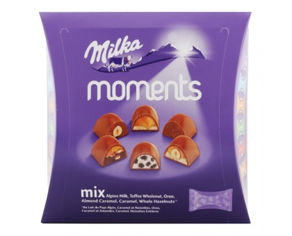 Цукерки шоколадні MILKA Moments 5 смаків  169г.
