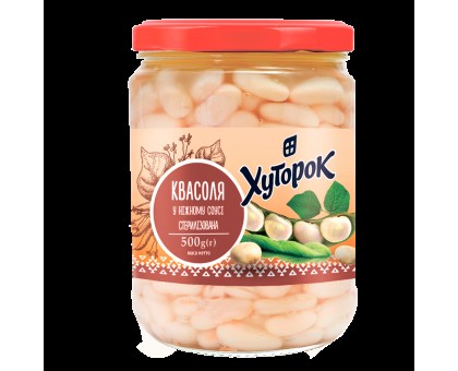 Консерви ХУТОРОК Квасоля в соусі 0.500г.