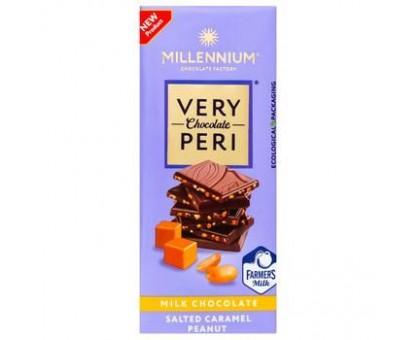 Шоколад MILLENNIUM Very Peri Молочний з арахісом та солоною карамеллю 85г.