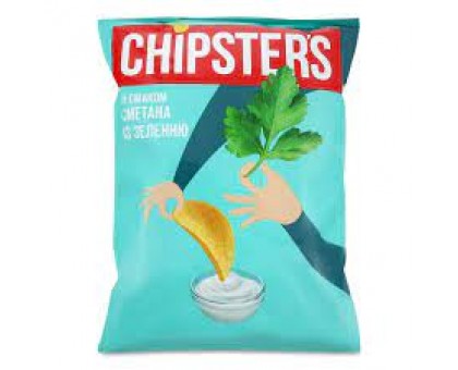 Чіпси CHIPSTERS Сметана та зелень 25г.