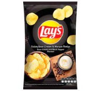 Чіпси LAYS Сметана та чорний перець 130г. Польша