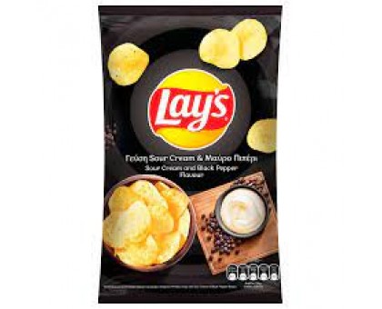 Чіпси LAYS Сметана та чорний перець 130г. Польша