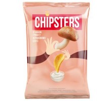 Чіпси CHIPSTERS Чипси картопляні зі смаком Гриби  з вершковим соусом  110г.