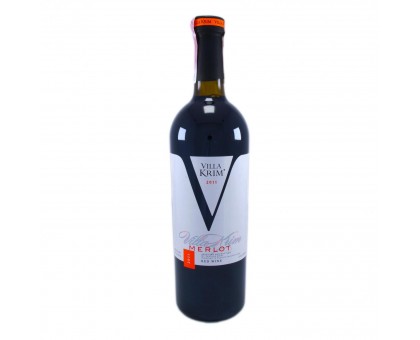 Вино MERLOT сухе червоне  0,75л. VILLA KRIM