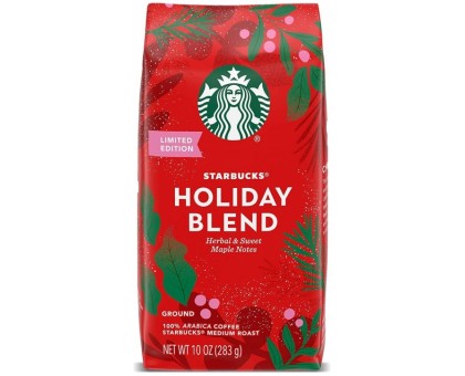 Кава STARBUCKS Holiday Blend средней обжарки в зернах, 190 г