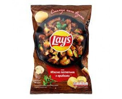 Чіпси LAYS М'ясна Пательня з Грибами 60 г.