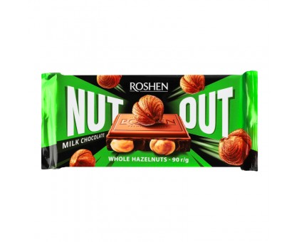 Шоколад ROSHEN Nut молочний з цілим фундуком 90г.