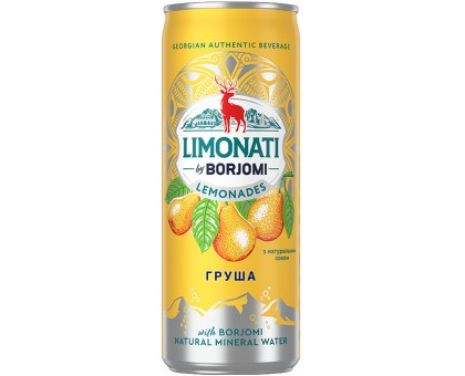 Напій BORJOMI LIMONATI Груша 0,33л. ж/б